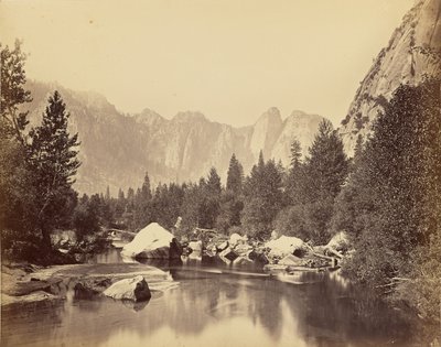[Vue de la Merced - Cathedral Rocks au loin] - Carleton Watkins