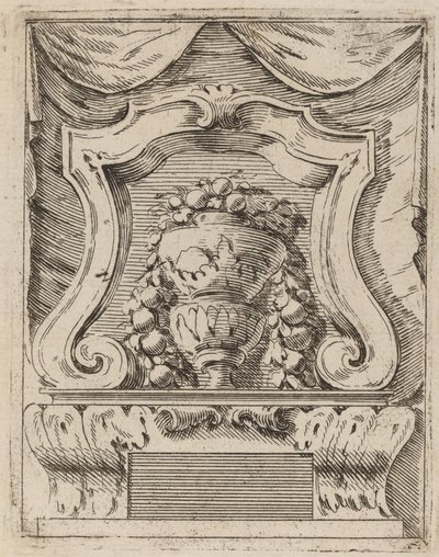 Motif architectural avec fruits dans un vase - Carlo Antonio Buffagnotti