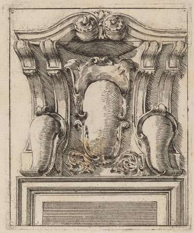 Motif architectural avec trois boucliers - Carlo Antonio Buffagnotti