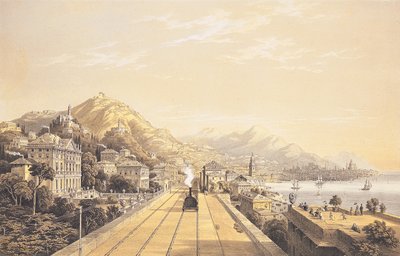 Frontispice de "Vues sur le chemin de fer entre Turin et Gênes", 1853 - Carlo Bossoli