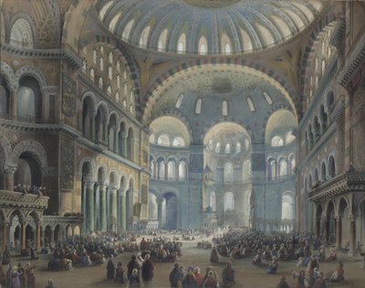 Intérieur de la Sainte-Sophie à Constantinople - Carlo Bossoli