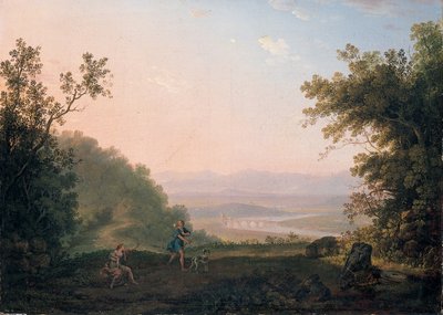 Paysage arcadien avec Adonis prenant congé de Vénus - Carlo Labruzzi