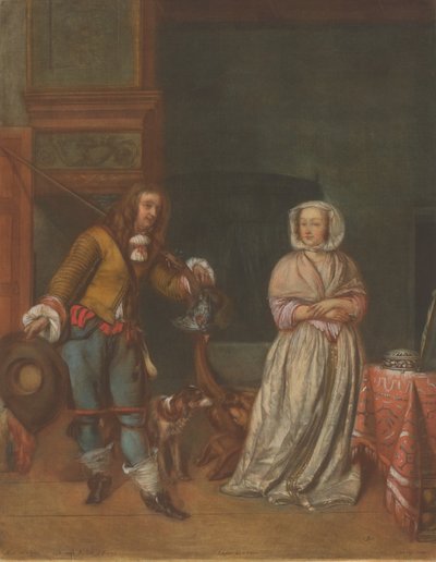 Chasseur rendant visite à une dame - Carlo Lasinio