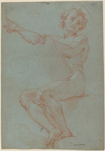 Homme assis tenant une tablette - Carlo Maratta