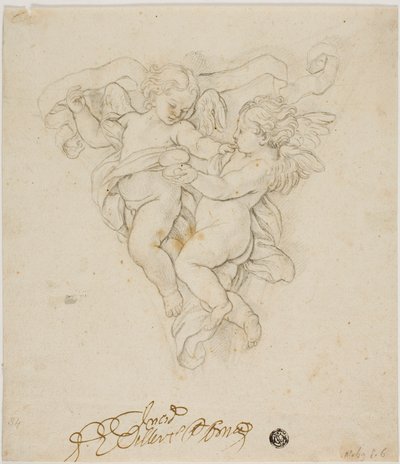 Décoration de pendentif avec deux putti - Carlo Maratti
