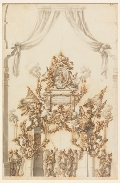 Conception pour un catafalque pour Charles Emmanuel III de Sardaigne - Carlo Marchionni