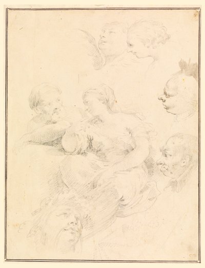 Dessin, esquisses figuratives, 1775 - Carlo Marchionni