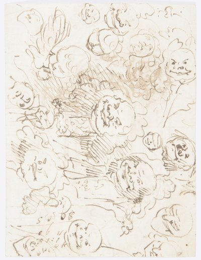 Dessin, études de têtes, 1760-80 - Carlo Marchionni