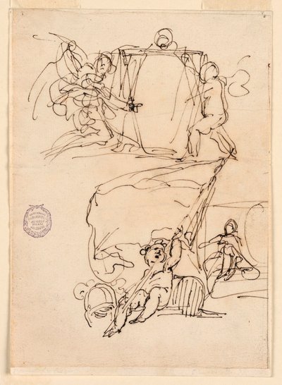 Dessin, Trois esquisses, avant 1775 - Carlo Marchionni