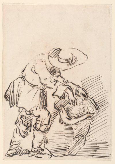 Dessin, paysan travaillant, 1728-78 - Carlo Marchionni