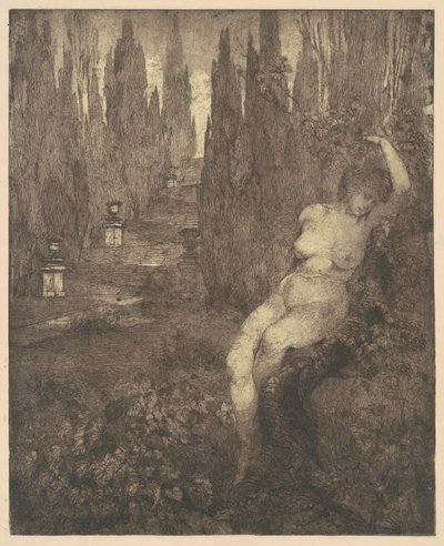 Donna ignuda addormentata nel parco [Femme nue endormie dans le parc] - Carlo Paolo Agazzi