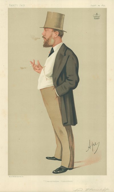Lord Wharncliffe, conversion conservatrice, 14 août 1875, caricature de Vanity Fair - Carlo Pellegrini