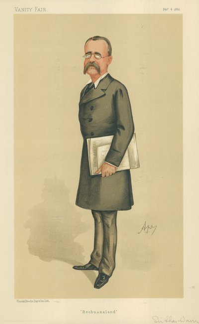 Major-Général Sir Charles Warren, Bechuanaland, 6 février 1886, caricature de Vanity Fair - Carlo Pellegrini