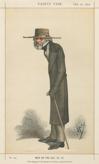 Le Diogène des Corinthiens modernes sans son tonneau, Thomas Carlyle (série Vanity Fair) - Carlo Pellegrini