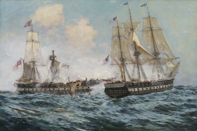 Engagement entre la frégate américaine Constitution et le H.M.S. Java, 1896 - Carlton Theodore Chapman