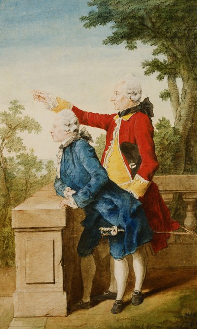 Le prince de Saxe-Gotha avec son tuteur, le baron d
