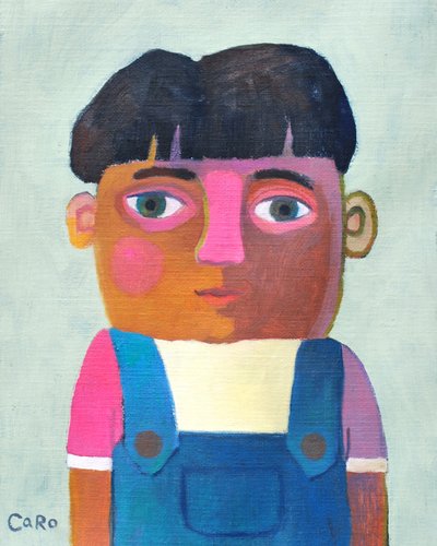 Un petit garçon naïf en salopette - Caroline Roberts