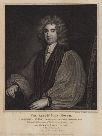 John Hough, évêque anglais et président du Magdalen College, Oxford - Caroline Watson