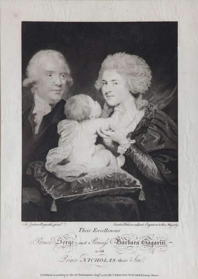 Portrait du comte Sergei Sergeyevich Gagarin 1745-1798 et de la comtesse Varvara Nikolaevna Gagarina - Caroline Watson