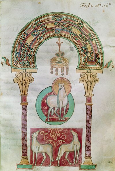Ms CCII fol.35r Agnus Dei, illustration de l