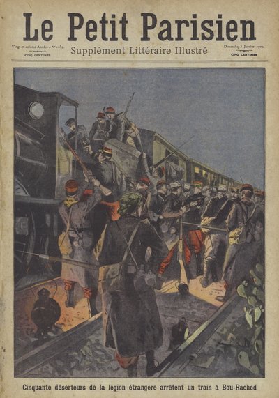 Cinquante déserteurs de la Légion étrangère française arrêtant un train à Bourached, Algérie - Carrey