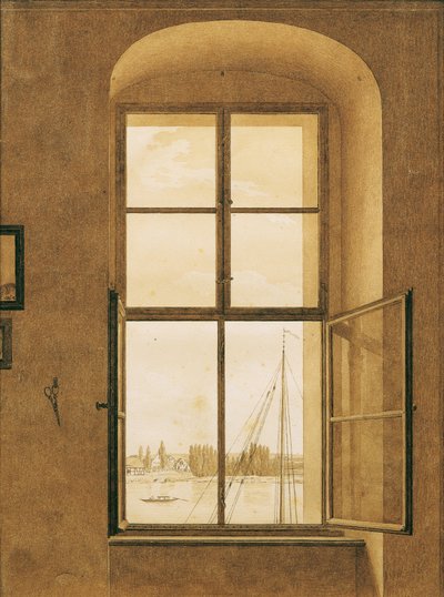 Allemand : Blick aus dem Fenster des Künstlers, rechtes Fenster Vue de la fenêtre de l