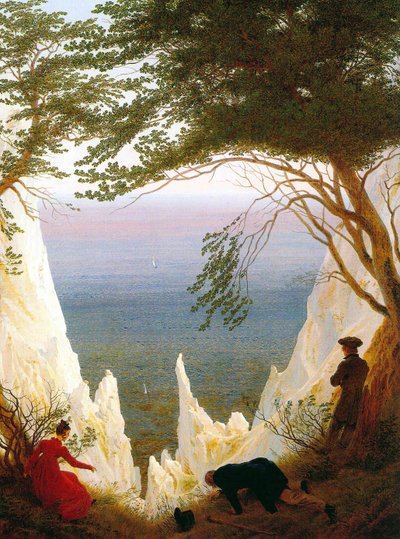 French : Roches de craie à Rügen Chalk Cliffs at Ruegen - Caspar David Friedrich