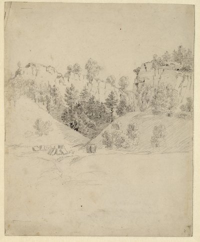 French : Paysage avec une carrière Landscape with a quarry - Caspar David Friedrich