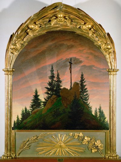 La Croix dans les montagnes (huile sur toile) - Caspar David Friedrich