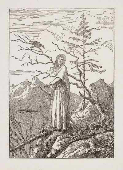 Femme avec le corbeau à l