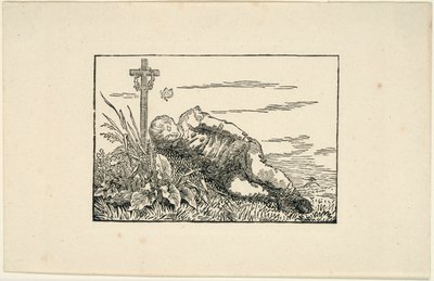 Jeune homme allongé sur une tombe - Caspar David Friedrich