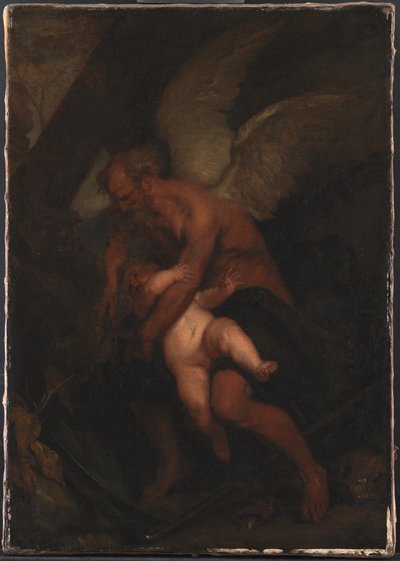 Le Temps coupant les ailes de Cupidon - Caspar Netscher