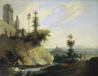 Composition paysagère avec la ruine d