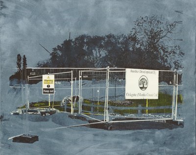 Un impact sur le paysage, 2014 (linogravure et gravure) - Catherine Sutcliffe Fuller