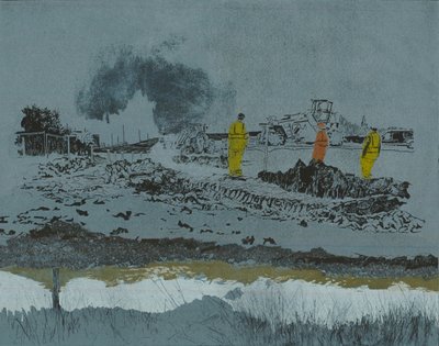 Chaux sur la terre, 2014 (linogravure et gravure) - Catherine Sutcliffe Fuller
