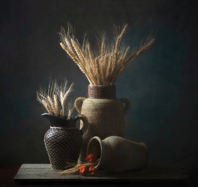 Nature morte rustique au blé - Catherine Wang