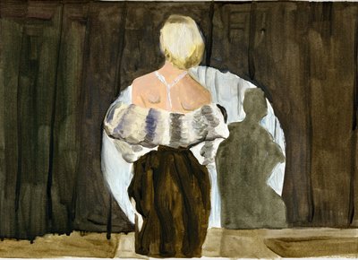 03.11.09 - La fourrure modelée dans leur appartement, 2009 (huile sur papier) - Cathy Lomax
