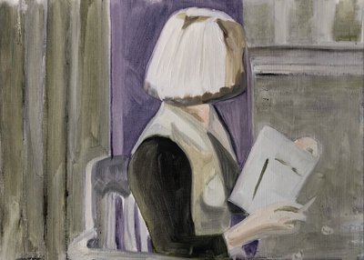 26.03.20 il a essayé avec persistance de la persuader de sortir avec lui, 2020 (huile sur papier) - Cathy Lomax