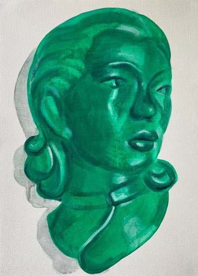 Conceal, 2021 (huile sur papier) - Cathy Lomax