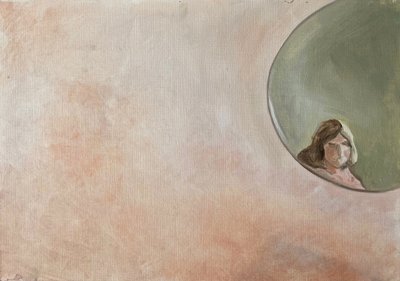 Miroir, 2020 (huile sur papier) - Cathy Lomax