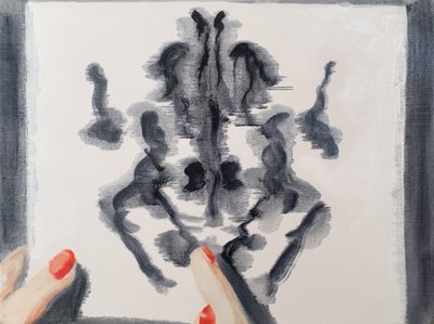 Dessin de Rorsharch, 2017 (huile sur papier) - Cathy Lomax