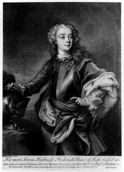 Portrait de Frédéric II (1720-1785), Landgrave de Hesse-Cassel, gravé par John Simon - Cavaliere Carlo Francesco Rusca