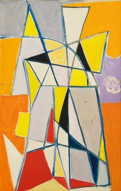 Composition abstraite, vers 1949 (huile sur toile) - Caziel Caziel