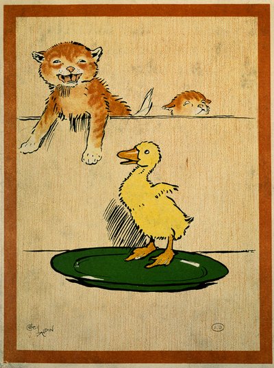 Chats et canard - Cecil Charles Windsor Aldin
