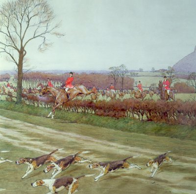 Le Cheshire - loin de Tattenhall (détail) - Cecil Charles Windsor Aldin