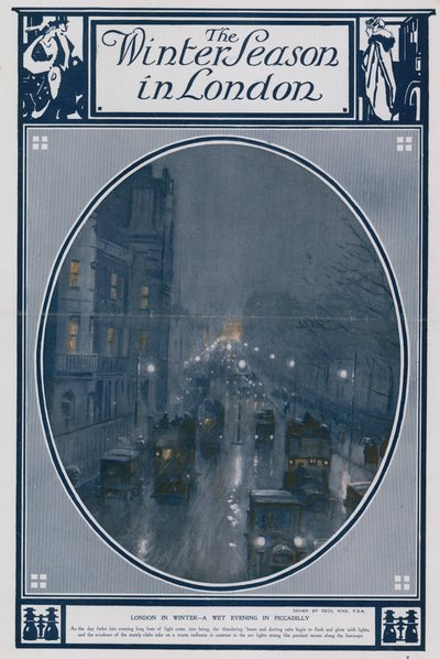 Londres en hiver - une soirée pluvieuse à Piccadilly - Cecil King