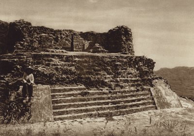 Mexique : Tepoztlan, Ruine du temple El Tepoztecatl (photo n/b) - Cecile Seler Sachs