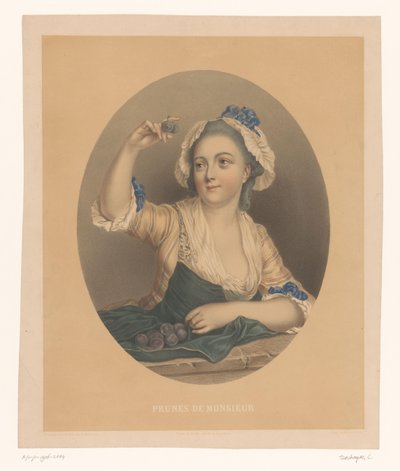 Jeune femme avec des prunes - Celestin Deshayes