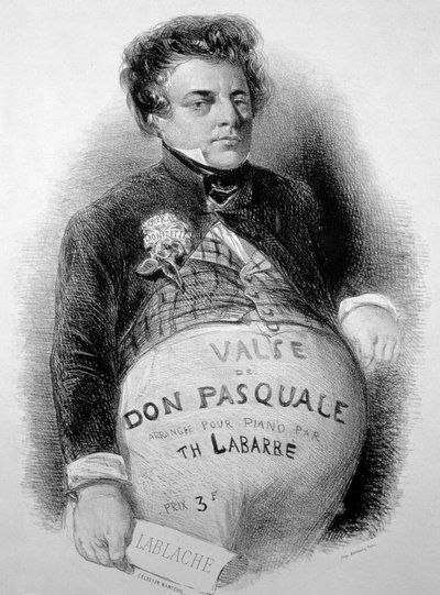LABLACHE, Luigi (1794-1858) Basse italienne dans le rôle de Don Pasquale de Donizetti - Celestin Francois (after) Nanteuil
