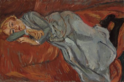 Femme couchée sur un divan rouge, vers 1916 - Chaim Soutine